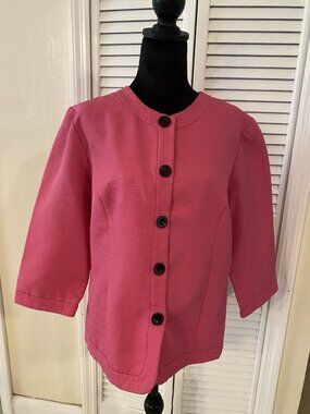 Karin Stevens Women's size 14 Jacket Blazer Business Career Pink Vintage Light
